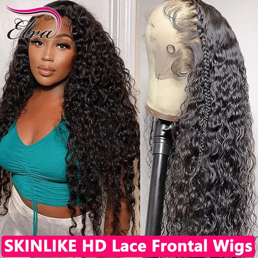 

Deep Curly 5x5/6x6/7x7 HD Transparent Lace Closure Human Hair Wigs Remy Human Hair 30 32inch Wet And Wavy Water Wave Frontal Wig