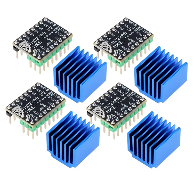 ترقية 4 مجموعة TMC2209 V2.0 محرك متدرج سائق ل أندر 3 E3D V3 لوحة تحكم أجزاء طابعة ثلاثية الأبعاد استبدال A4988 مع UART المورد
