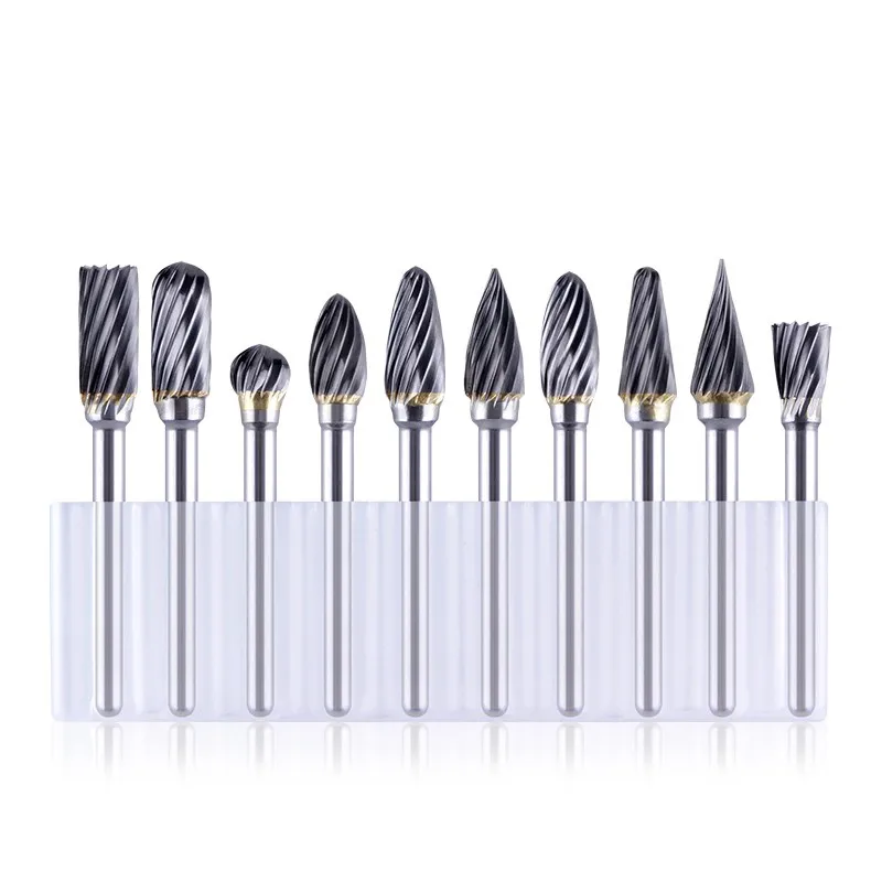 ROMTIC Carbide Electric Grinder Polishing Tools Single/2-Flute File Grinding Head Reaming Electric Rotary Drill Bits