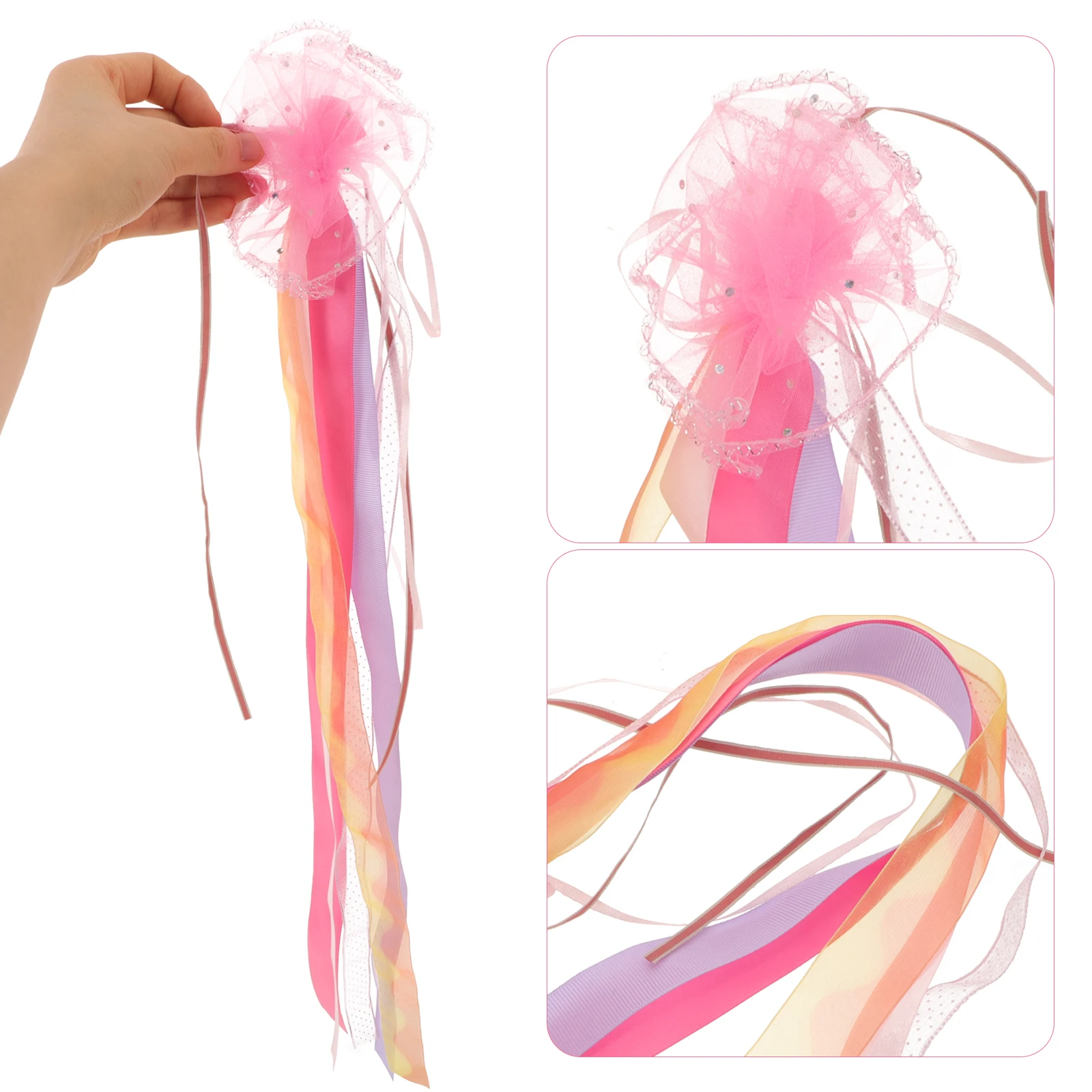 

Scooter Ice Skating Streamer Tassels Bike Handlebar Ribbon Bicycle Streamers Child 785-14 Plastic Cloth Yarn Smooth Durable