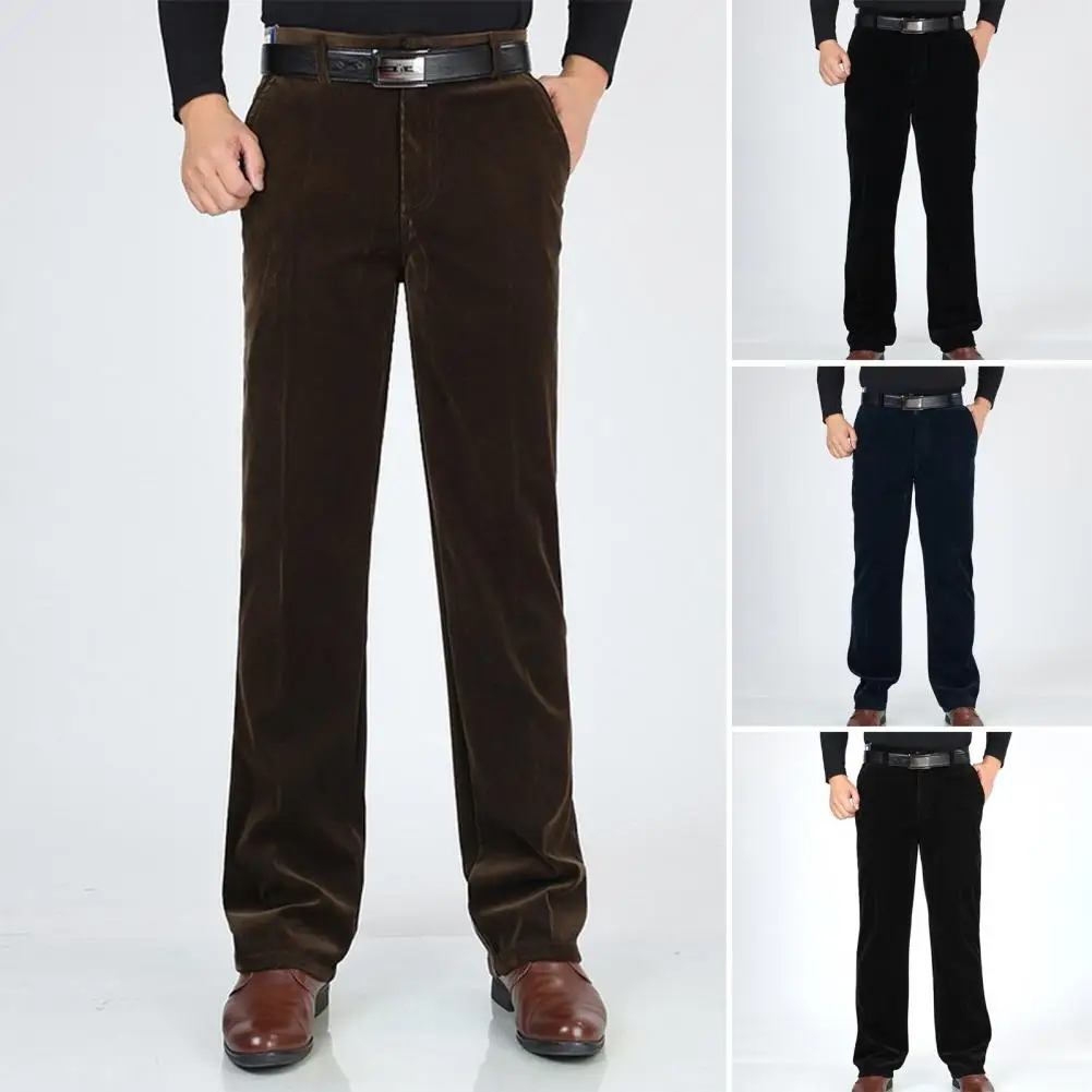 Men Winter Trousers Cozy Corduroy Stylish Mid-aged Men's Winter Trousers with Warmth Comfort Versatility Sweatpants