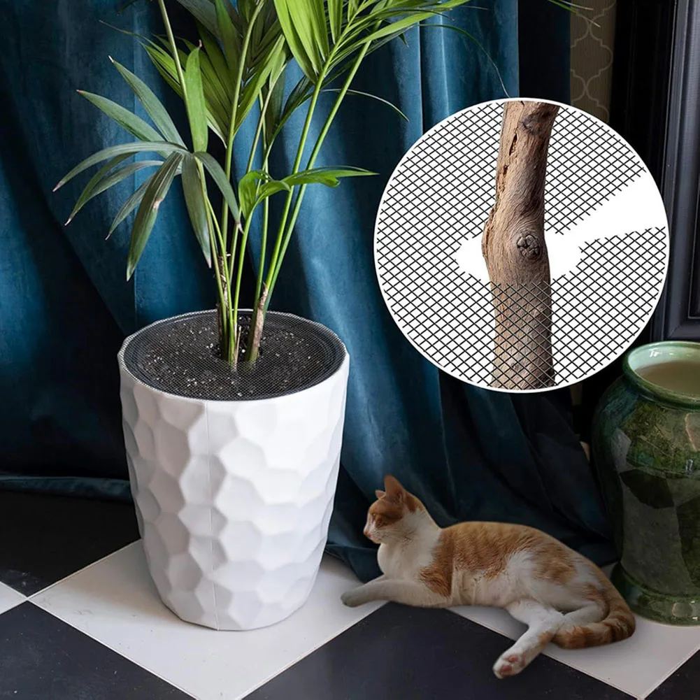 Cat-Proof Plant Pot Cover: Reusable Soil Guard & Anti-Digging Mesh Protector Plant Pot Soil Guard Cover Protection