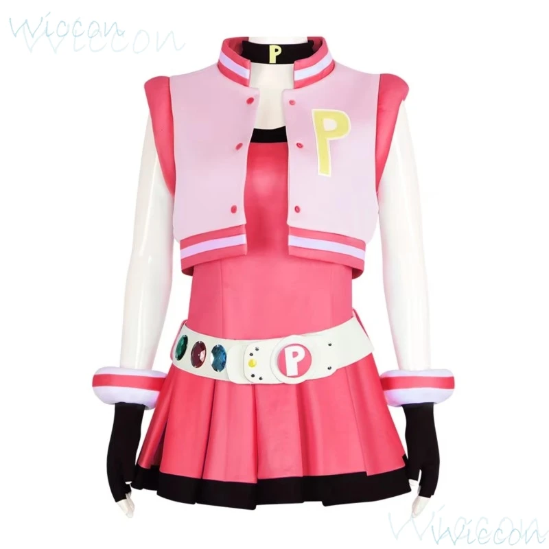 Powerpuff Girls Cosplay Girls Costume Dress Set Blossom Buttercup Bubbles Costume Dress con cintura Set Halloween Fancy Dress