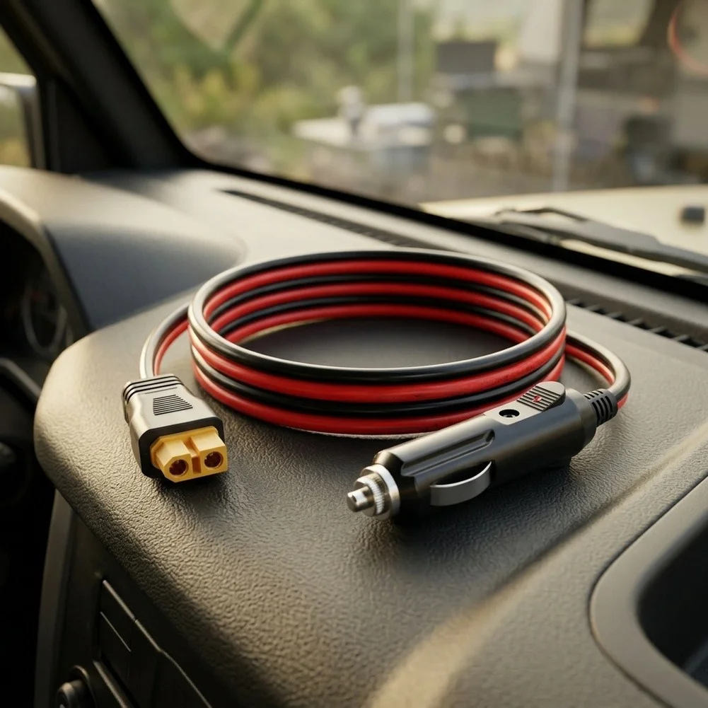16AWG 15A Fuse For Xt60 Car Charger Adapter Cable For Anker For Ecoflow For Bluetti EB55AC70 LED Indicator-Light Replaceable
