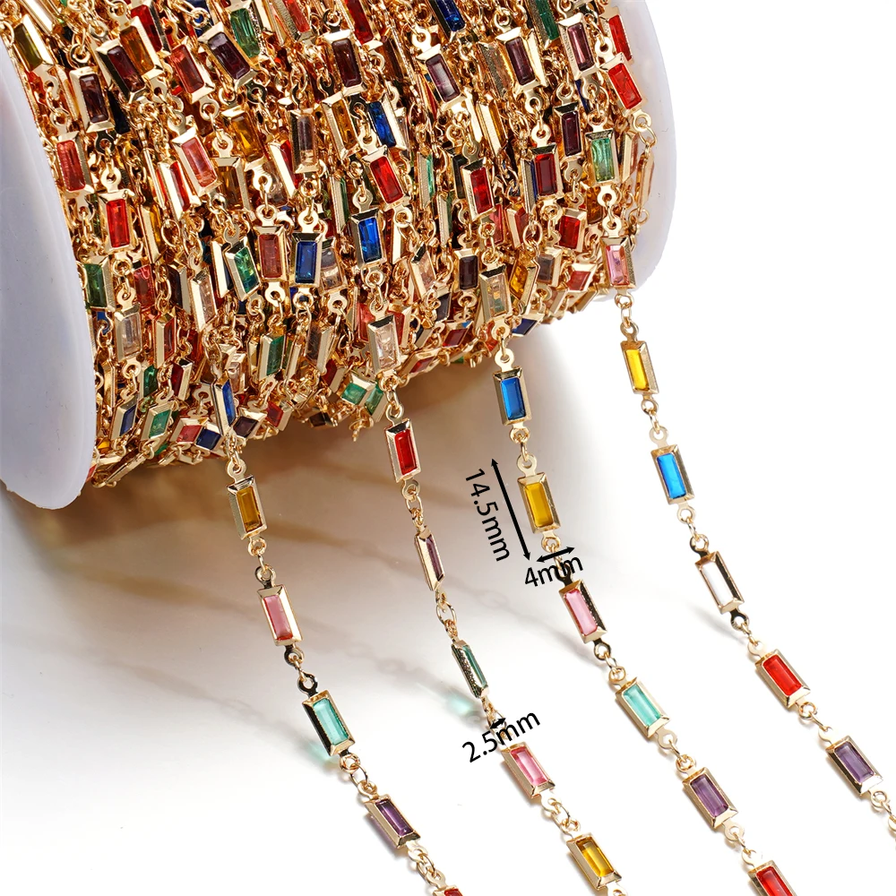 1 meter koperen ketting met kristallen kralen ketting DIY ketting armband voor sieraden maken benodigdheden