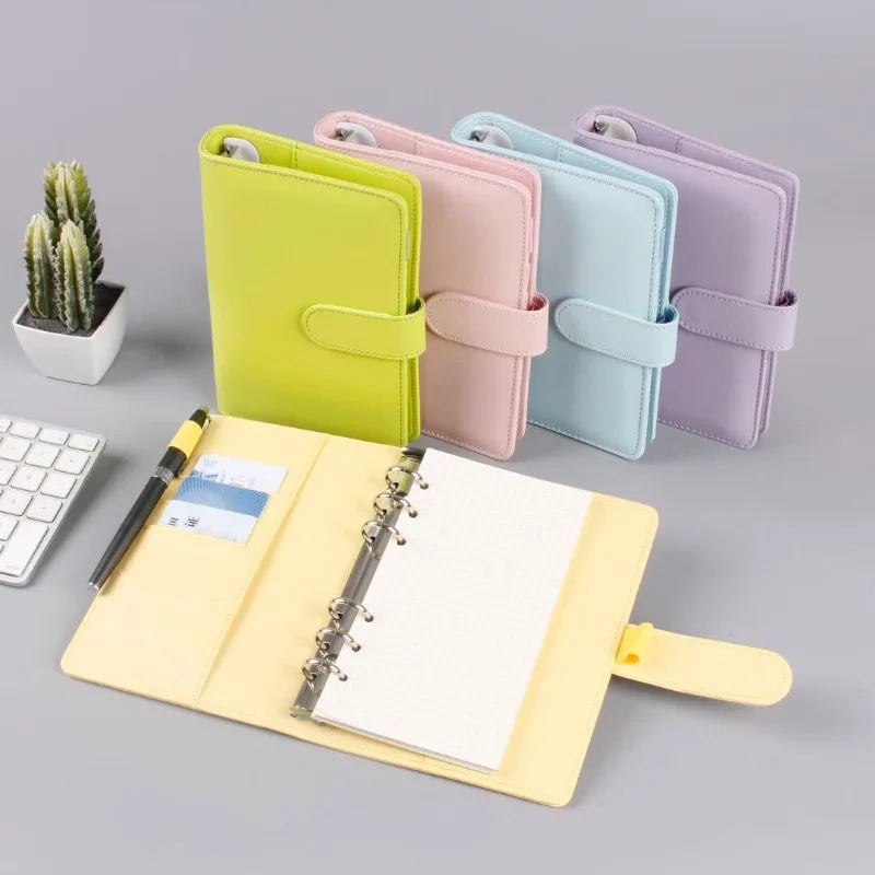 Cute A5 Student Award Notebook Macaron Simple Notebook Soft Leather Loopbook Handbook School Supplies Macaron Notebook