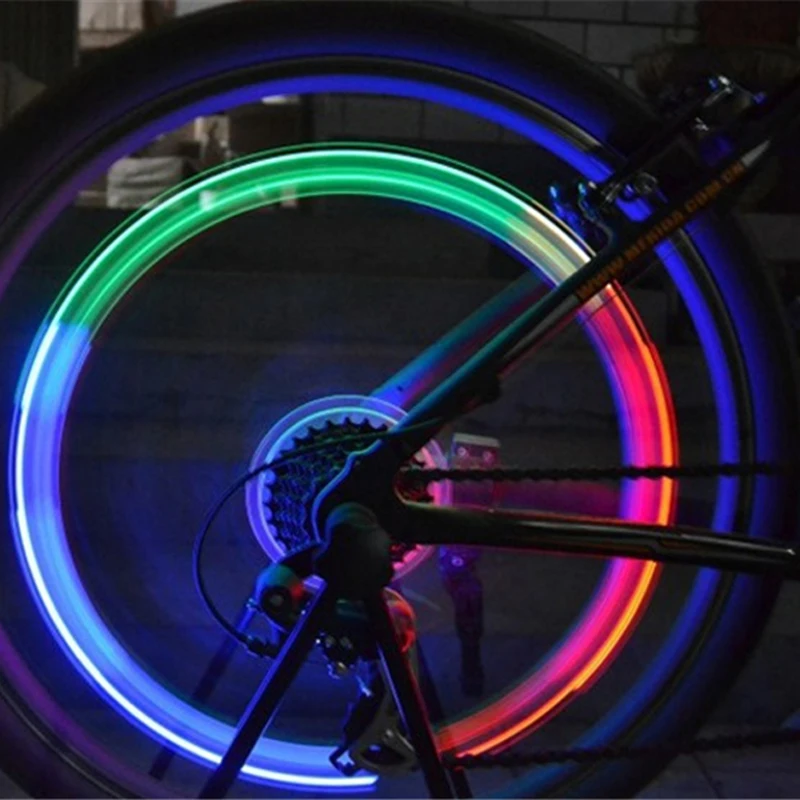 Car Motocycle Bike Wheel Lights,Leds Tyre Tire Valve Caps Wheel Spokes Strobe Neon Lamp Mountain Road Riding Bicycle Flashlights