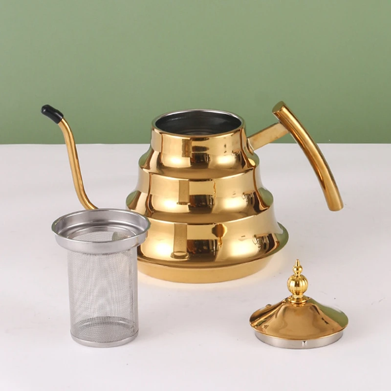 

Элегантный чайник из нержавеющей стали с фильтром — идеально подходит для отелей и ресторанов, новый китайский стиль-A63M