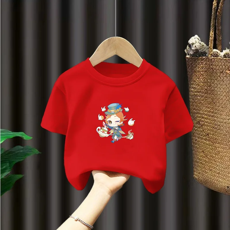 

3D printing children's short-sleeved T-shirt fitness top fashion popular children's clothing cartoon animation loose