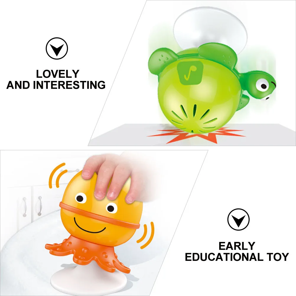 3 Stuks Babyvoeding Rammelaar Oceaan Serie Zuignappen Baby Speelbal Voor Auditieve Bewustzijn Hand Coördinatie Kleurherkenning