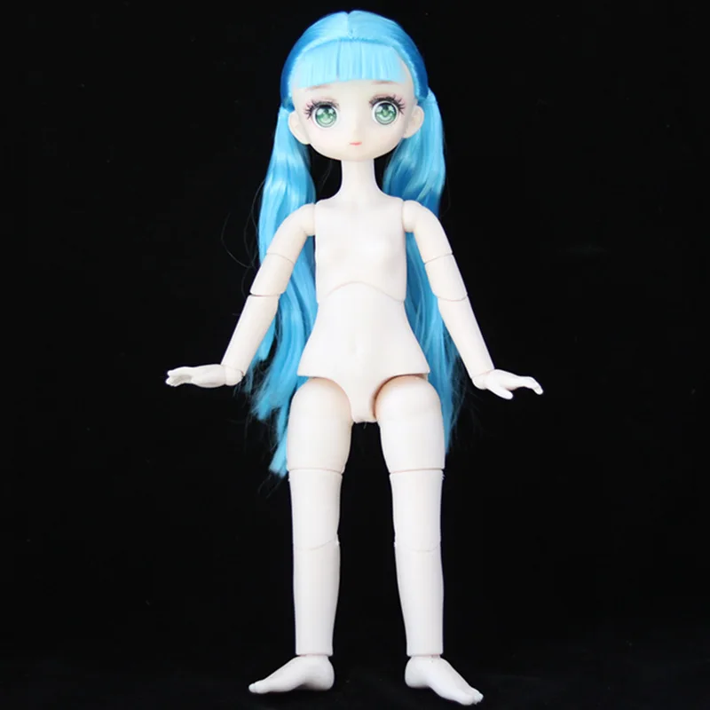 Multi Articulações Movable Corpo Meninas Anime Boneca, Brinquedos de Vestir DIY, 1/6 Bjd, 28cm, Novo