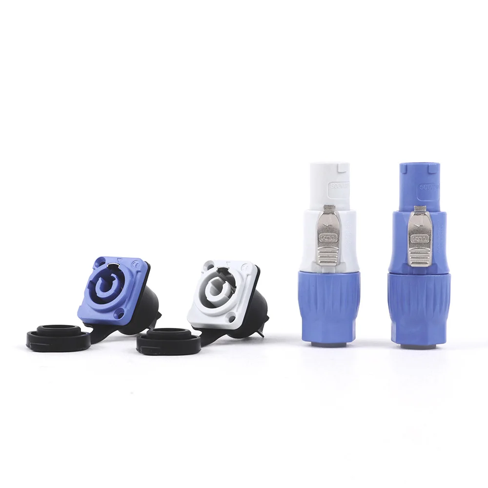 In/Out Waterproof 20A PowerCON Power Panel Mount Adapter True Locking Cable Connector IP65 Aviation flame retardant connector