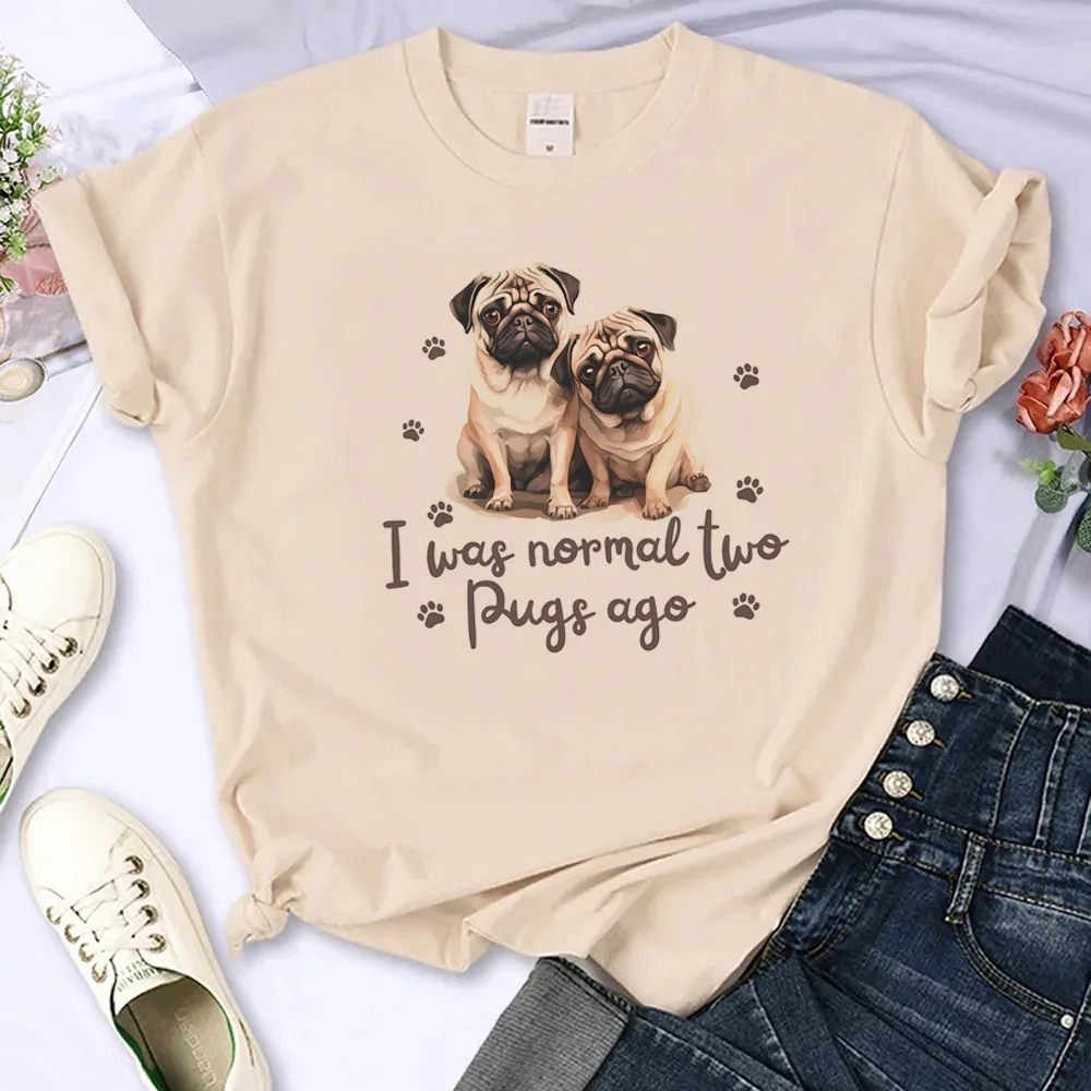 Pug t-shirts women anime harajuku t shirt female manga comic clothing