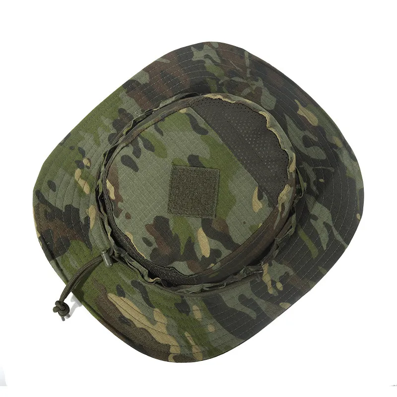 Sun Protection Military Fan Summer Short Brim Round Edge Hat Tactical Outdoor Camouflage Fishing Bucket Hat