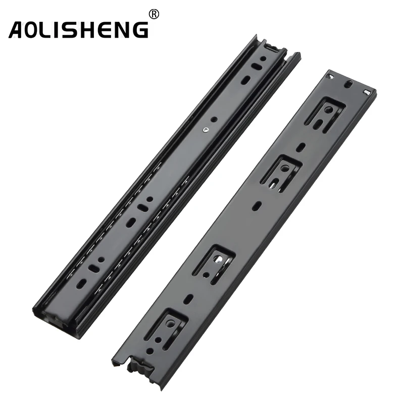

45mm Kitchen Cabinet Stainless Steel 3-Fold Full Extension Ball Bearing Side Mount Furniture Drawer Slide for Cabinet