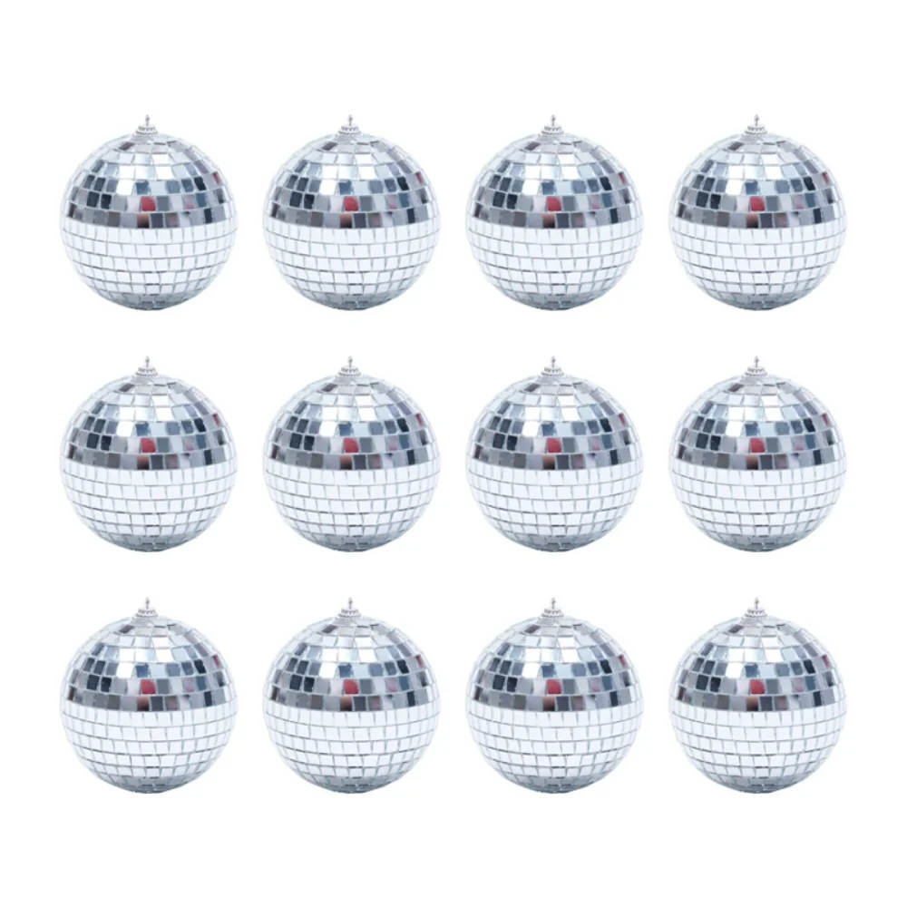 Mirror Disco Ball Ornaments, Christmas Hanging Balls, Xmas Party, Wedding, Home Tree Decoration, 2 cm, 3 cm, 4cm, 12Pcs