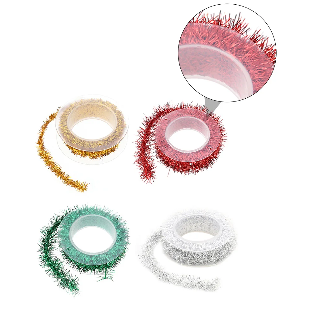 

4pcs Christmas Decoration Tinsel Garland 3M Red Gold Green Silver For Diy Xmas Tree Decor Party Supplies Scene Props