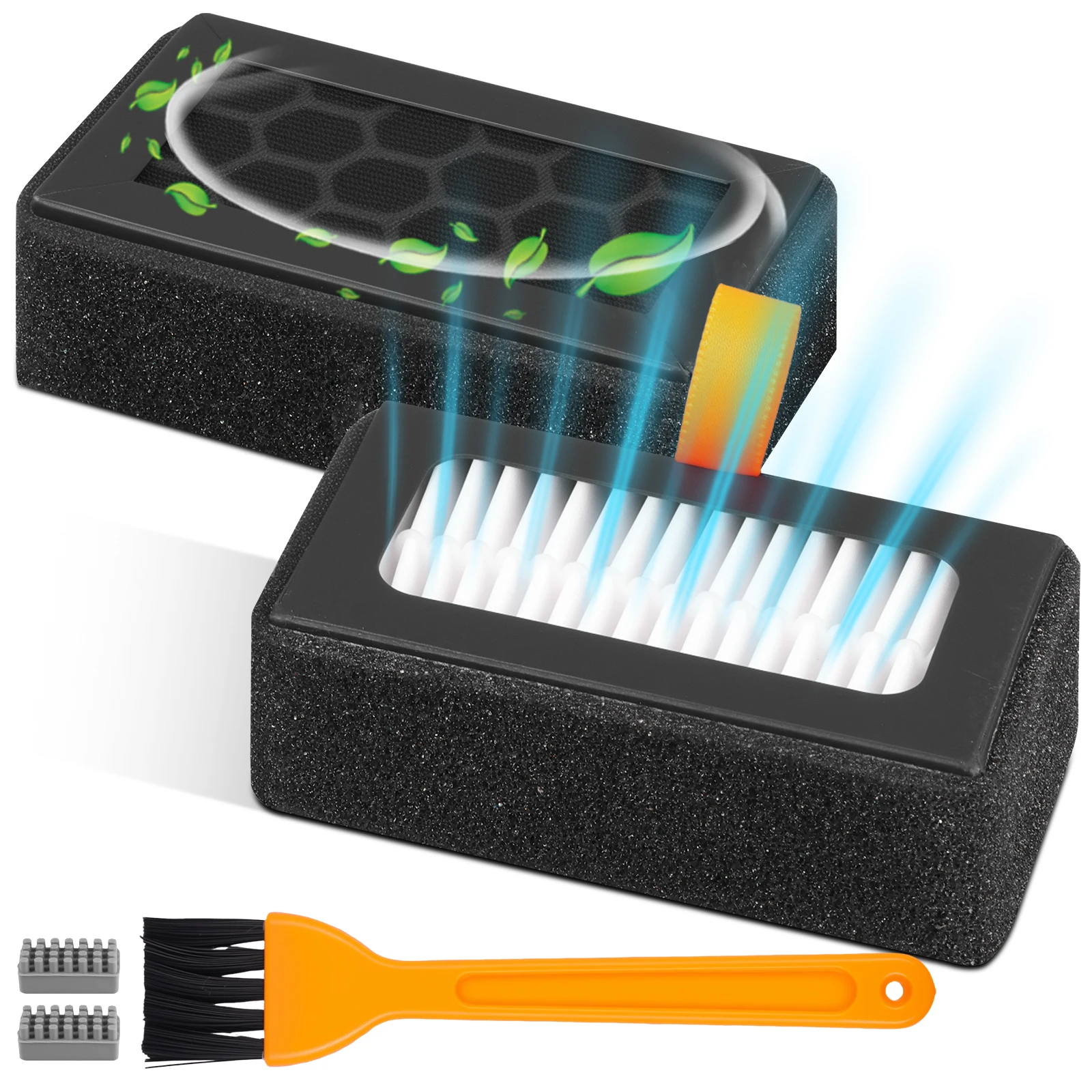 

Универсальный HEPA-фильтр P1S HEPA 13 и комбинированный воздушный фильтр с активированным углем для 3D-принтера X1C P1S, 2 шт. с силиконовой щеткой-насадкой