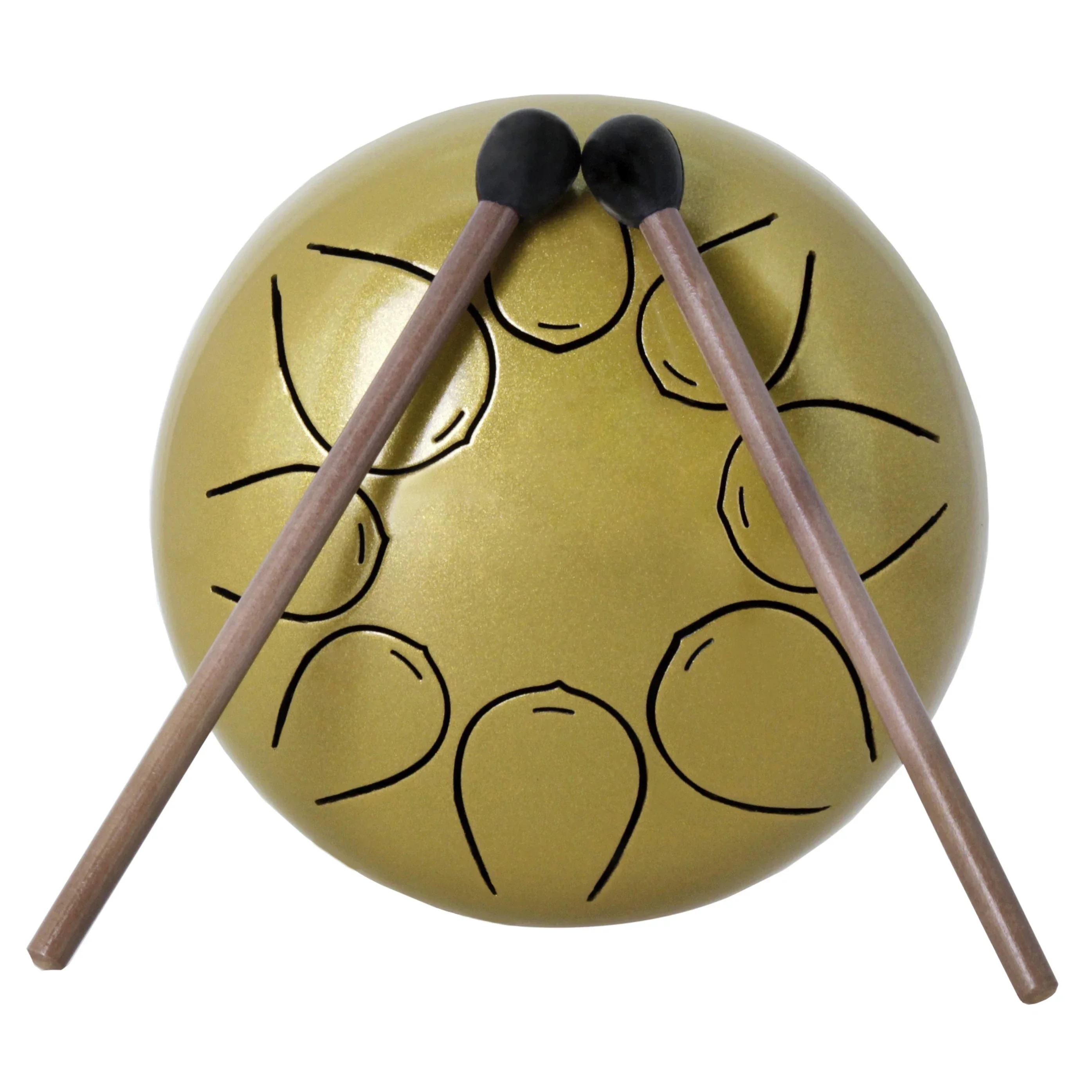 

5 Inch Tongue Drum 8 Tone Steel Ethereal Drum for Children/Music Lovers Percussion Instrument Gold/Red Drums