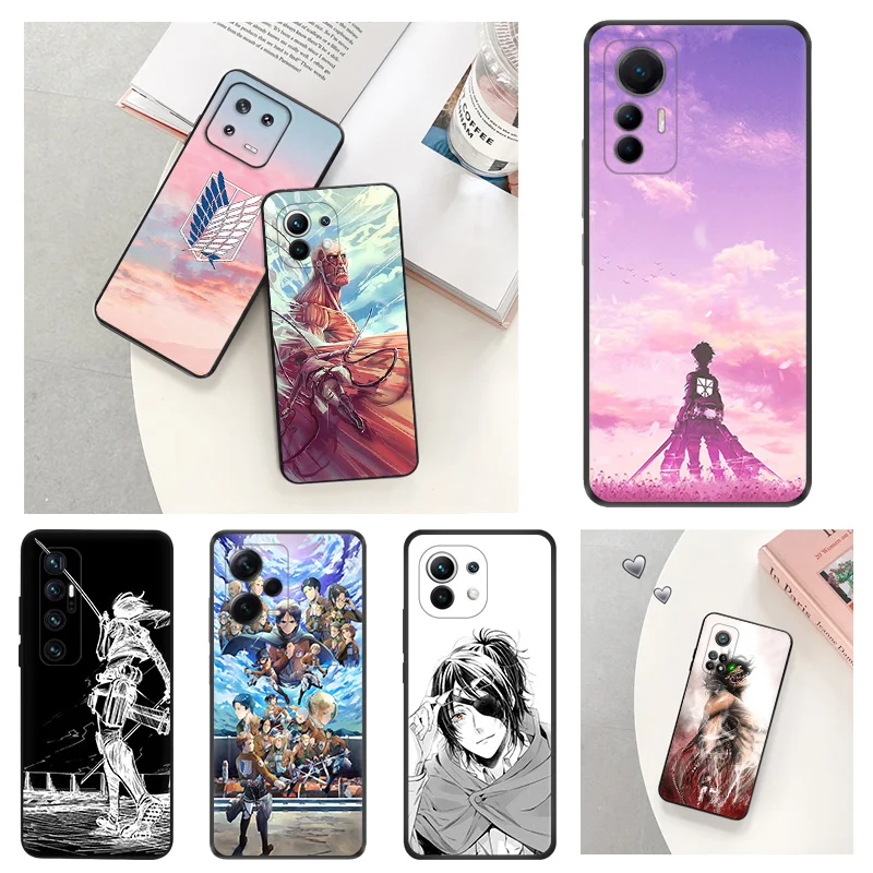 Anti-Drop Soft Phone Case For Xiaomi 12T 12X 13Lite Redmi Note 12 4G 5G 12s 13 Pro 12c 13c Fashion Mikasa Attack On Titan Cover