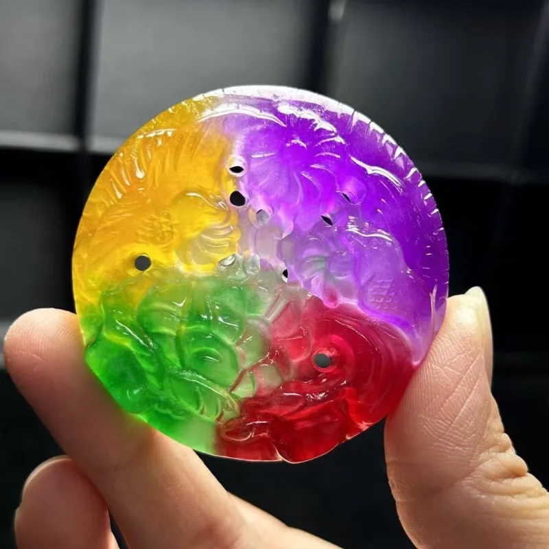 

Высокий лед резные цветы и птицы изысканные ювелирные изделия ожерелье кулон унисекс