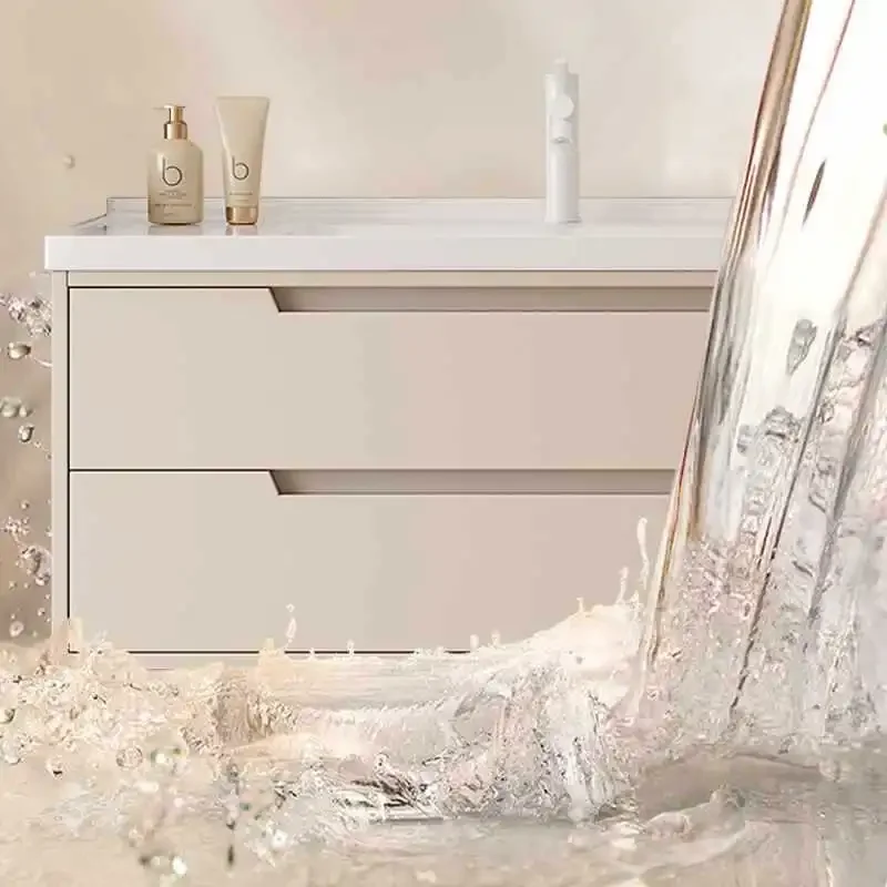 Bacia integrada de cerâmica, armário de banheiro, lavatório creme de banheiro, lavatório