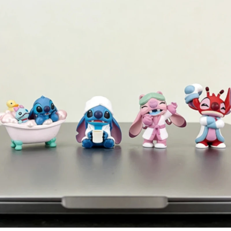 

Stitch Nighttime Bath Relax Time Series Blind Box Kawaii Action Figure Room Decoration Cartoon Toy Model Surprise Holiday Gift