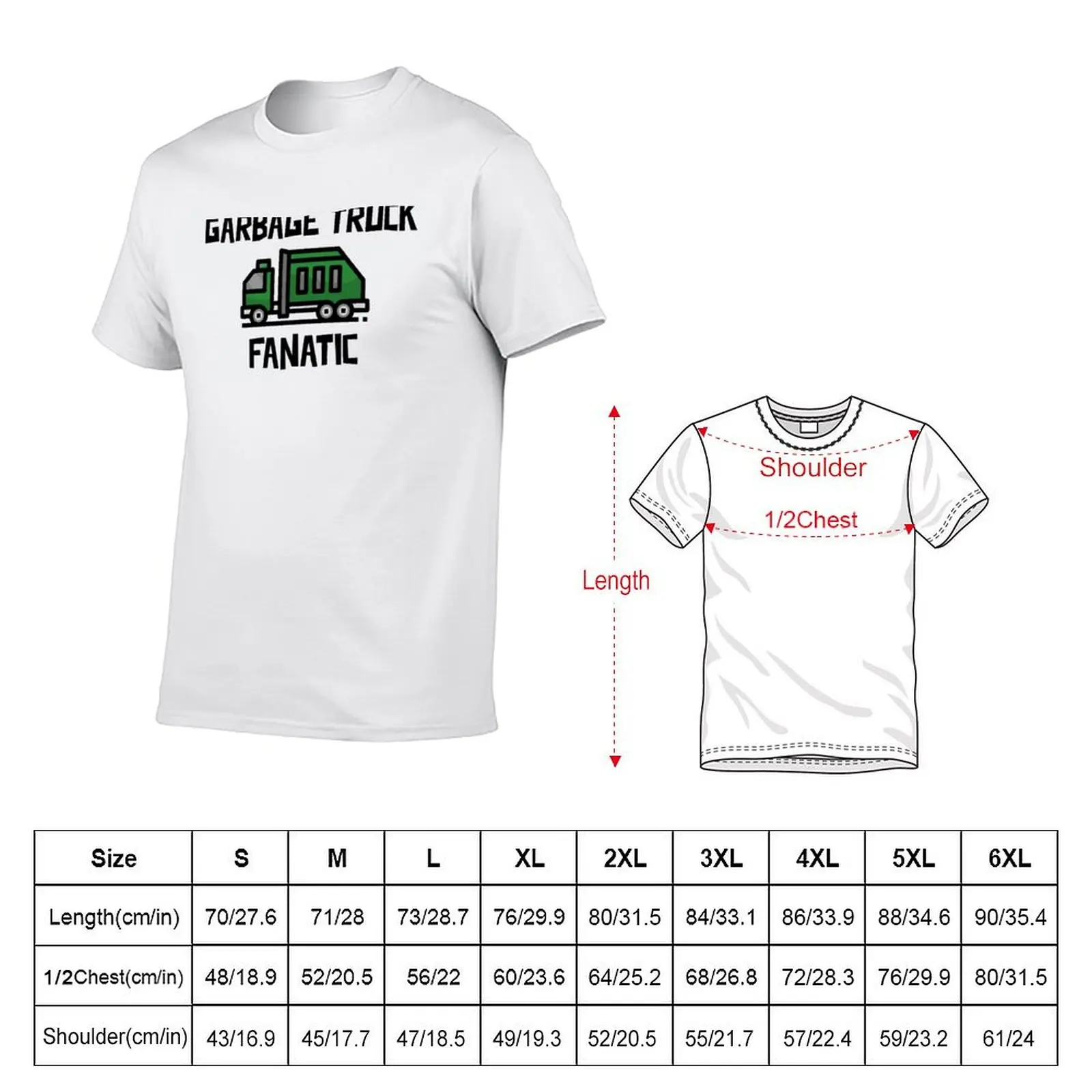 Garbage Truck Fanatic T-Shirt Basic Lightweight Short Sleeve Tee