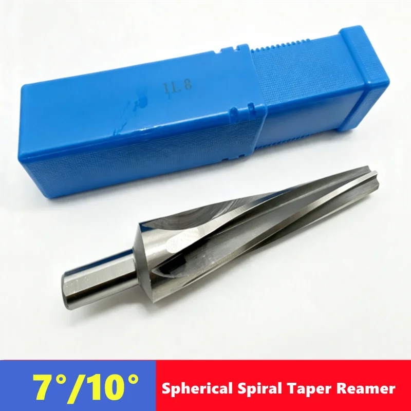HSS Spherical Spiral Taper Reamer 7 Degree/10 Degree , Suitable for Deburring Machine Tools for Automotive and Truck Towing Rods