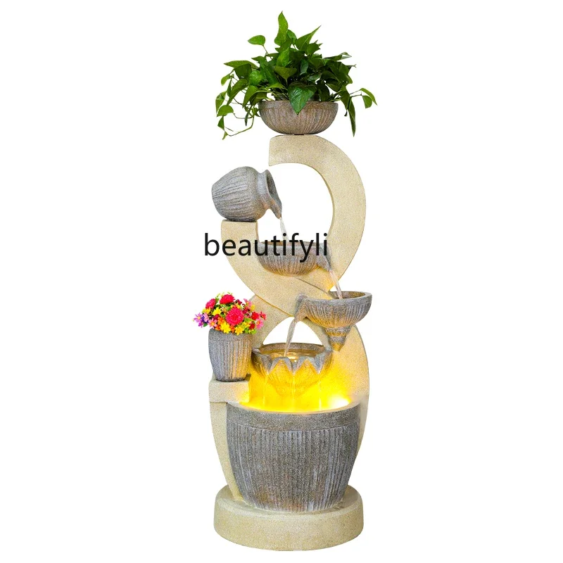 

flowing water ornament circulating water living room fish tank modern light luxury decoration landing, fountain opening gift