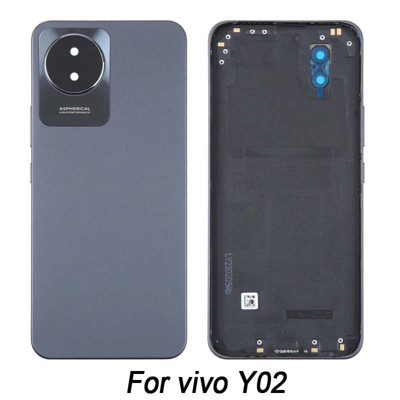 Penutup belakang baterai asli untuk vivo Y02, penutup belakang ponsel dengan pengganti penutup lensa kamera