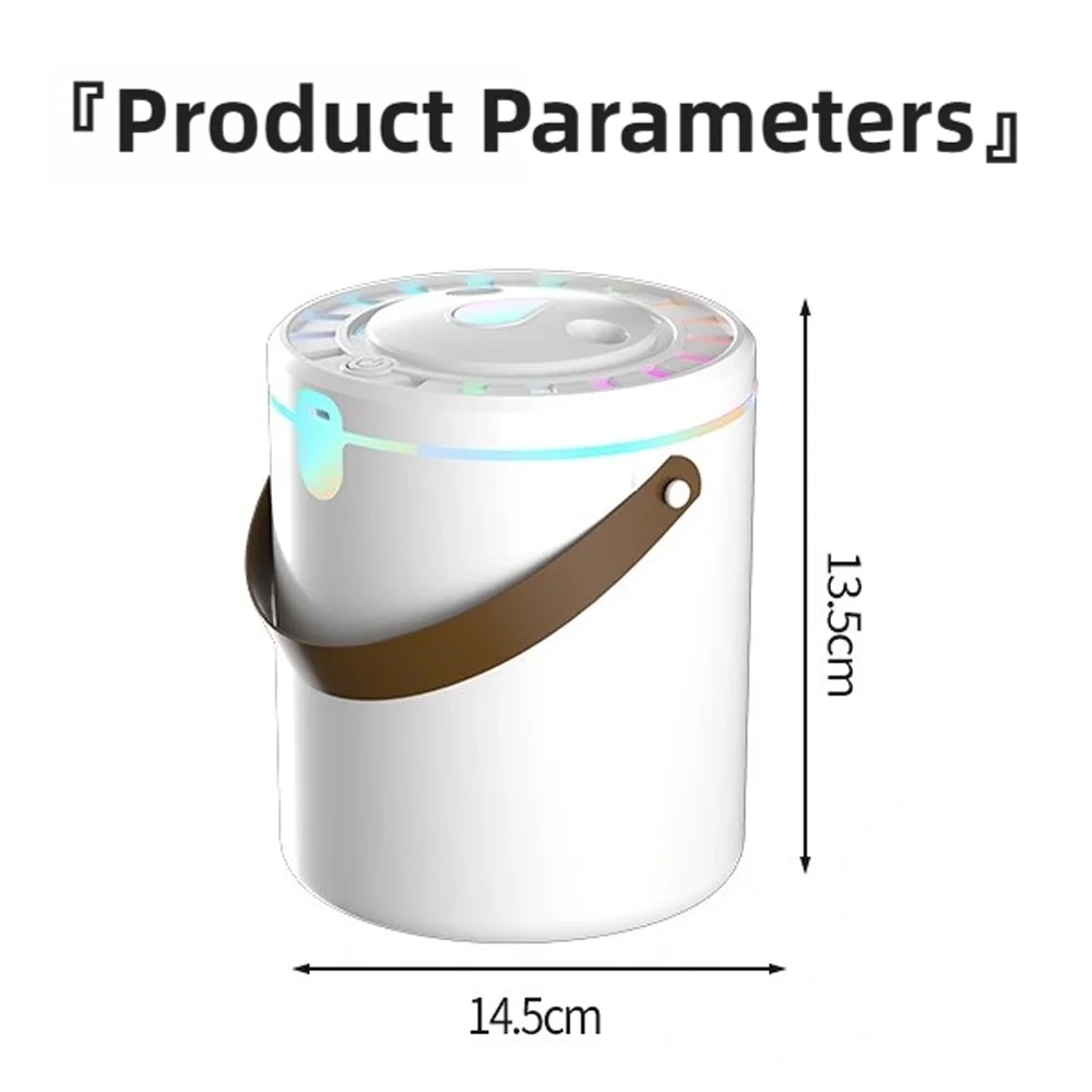 مرطب محمول TINSOL 2L مع تقنية رش ثنائية النواة، ناشر عطري للشحن من النوع C مع إضاءة محيطة