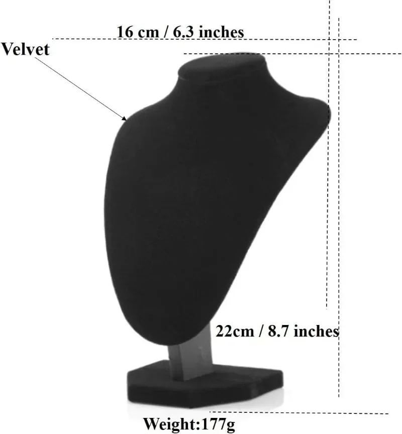 

2pcs/Black Velvet Necklace Small Holder Stand Display Stands Mannequin Bust Jewelry Organizer Displays For Shop Event Shows