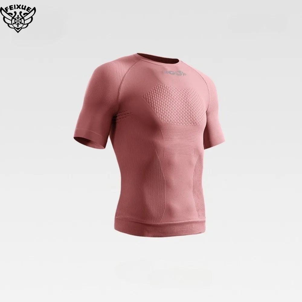 2025 Cycling Shapewear Sports T Shirt for Men Breathable Quick Drying Compression Seamless Short Sleeve Fitness Wear view 4