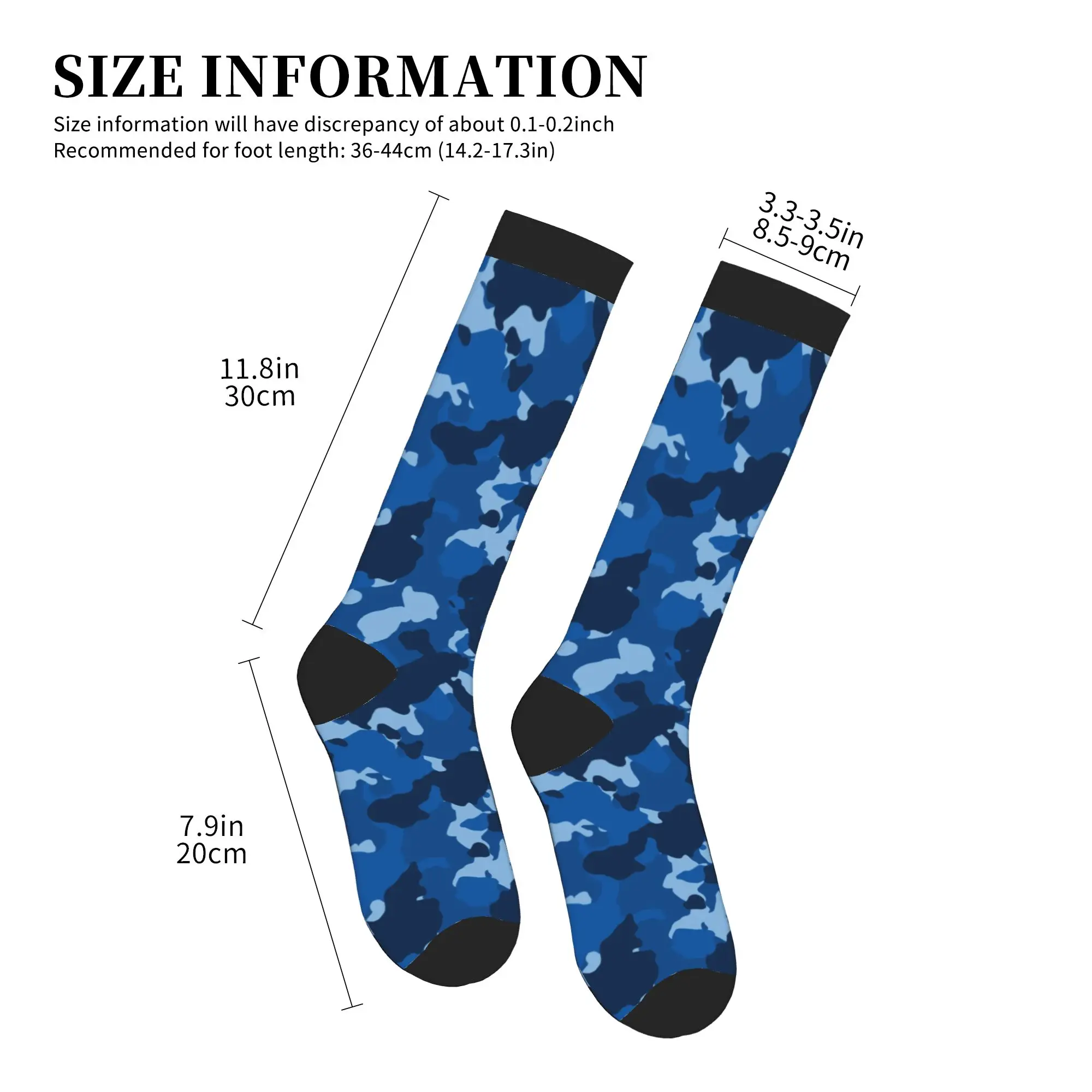 Camouflage Army Air Force Blue Dress Socks Men's Women's Warm Fashion Military Camo Sports Compression Socks view 4