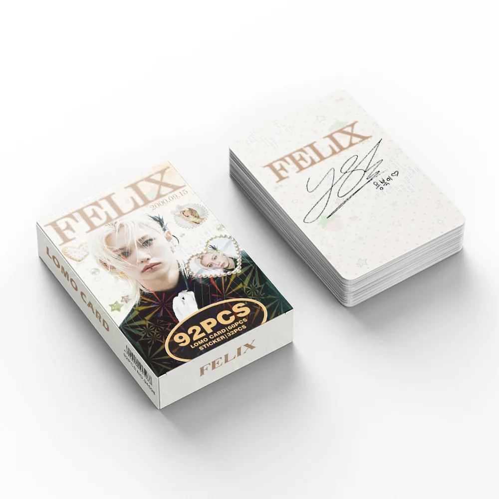 

92 шт. фотокарточек Kpop Stray Kids SKZOO с Феликсом, двусторонние ломо-карточки, самоклеящиеся фото-стикеры, подарок для фанатов