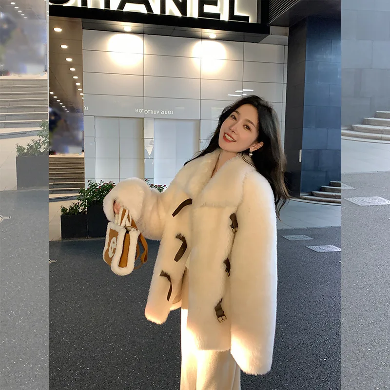 Da Mi Collar Sheep Sheepskin Basha True Lamb Hair Fur Integrated Coat Women's Fur Coat 2024 Winter New Edition