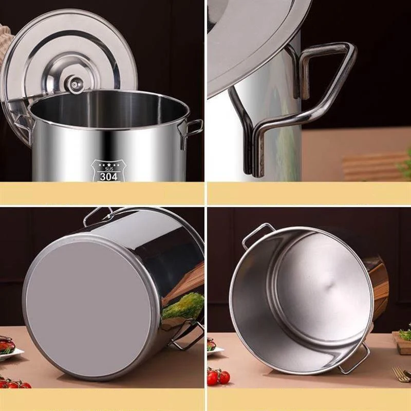 Stainless Steel Stockpot Canning Pasta Pot With Handle For Delicious Soups Big Cookware Large Capacity For Canteens Hotel