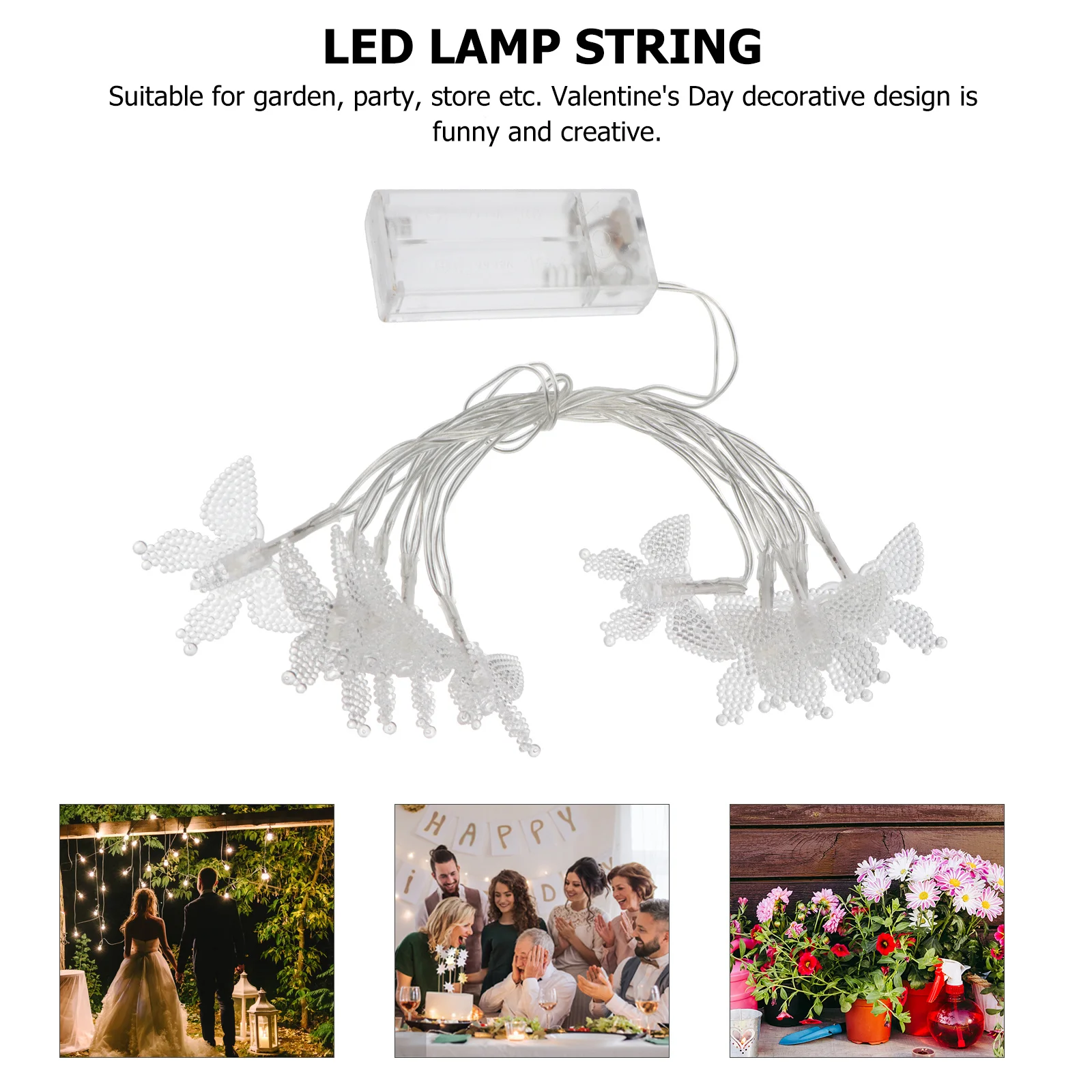 1 قطعة سلسلة أضواء فراشة Led ضوء الزخرفية للمنزل حديقة حفلة فناء الزفاف عيد الميلاد داخلي في الهواء الطلق الديكور مصباح #1