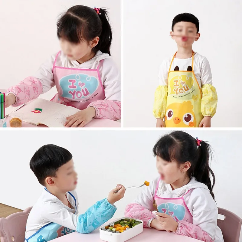 New Baby Boys Girls Feeding Bibs Long Sleeve Apron Waterproof for Kids School Painting Drawing Children DIY Art Scraft Smock