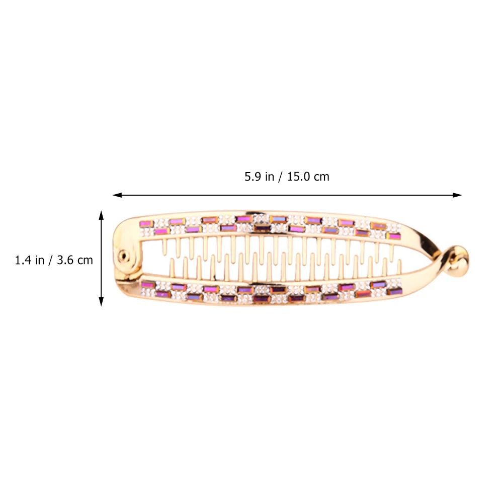 

6pcs Fish Shape Hair Clips Sparkly Rhinestone Ponytail Holders Durable Non Slip Styling Tool Party Wedding Occasion for Women