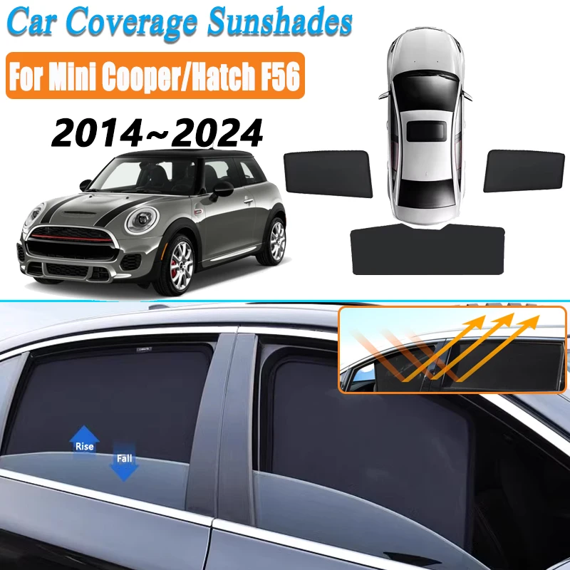 

Car Mesh Coverage Sunshade For Mini Cooper F56 Accessories Hatch 2014~2023 2024 Sunscreen Window Cover Magnetic Protection Visor
