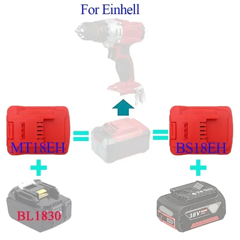 MT18EH BS18EH Adapter Converter For Makita BL1830 For Bosch BAT618 Li-ion Battery For Einhell For Ozito 18V Lithium Power Tool