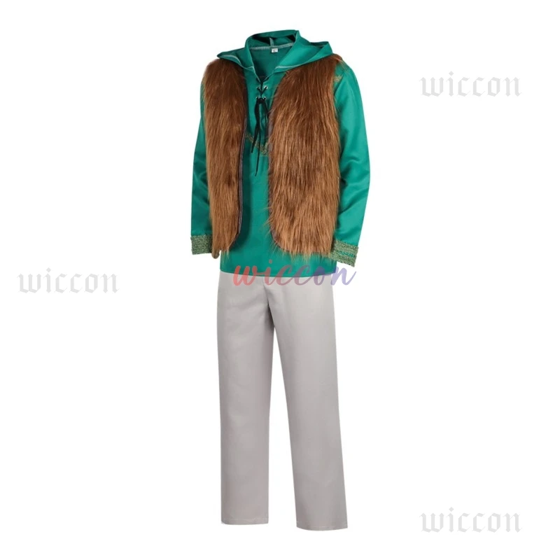 Anime Dragon Hiccup Cosplay Costume Green T Shirt Pant Brown Vest Set Halloween Uniform For Man Party