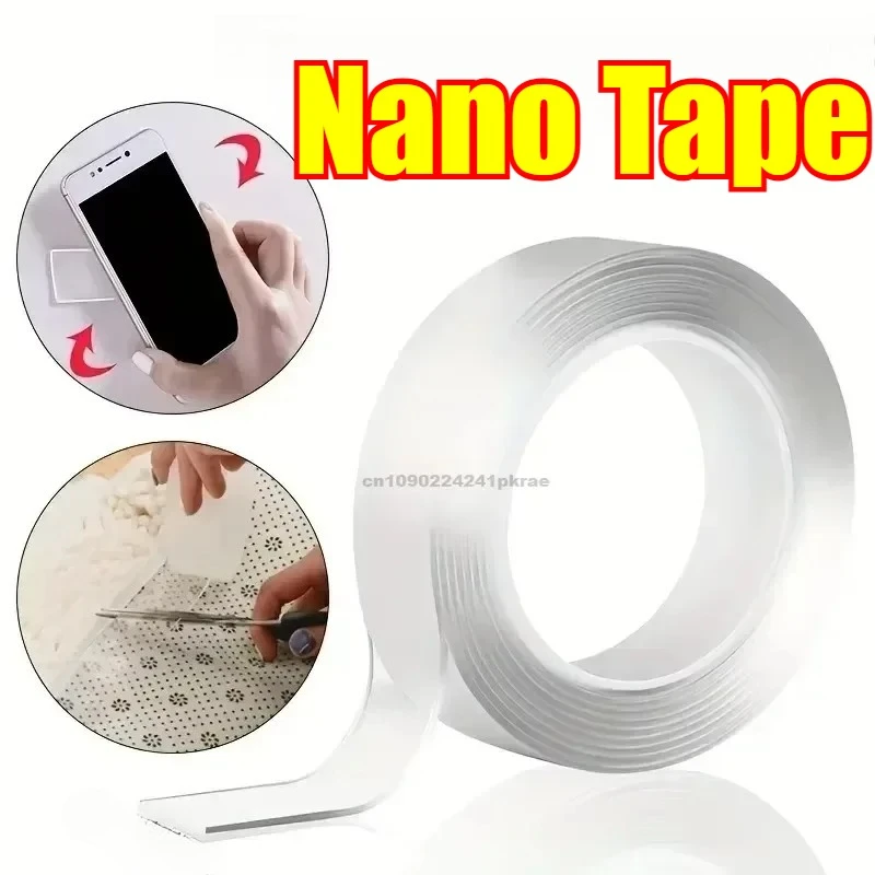 Transparent Double Sided Tape Nano Tape Waterproof Wall Stickers Reusable Heat Resistant Bathroom Home Decoration Tapes