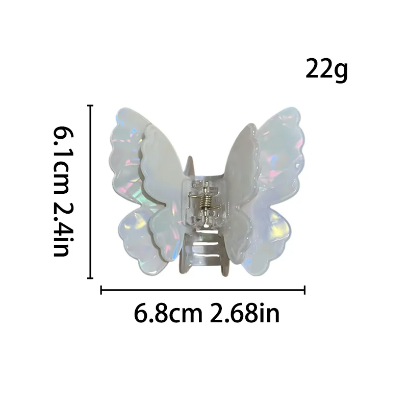 Pinza de pelo de mariposa de hadas para mujer y niña, accesorio para el cabello de cangrejo de acetato, princesa dulce, tiburón, horquilla, novedad de verano