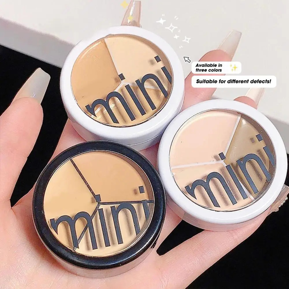 3 Kleuren Concealer Palet Gezicht Contouren Verhelderende Make-Up Waterdichte Hoes Hydrateren Donkere Kringen Acne Concealer Blijvend