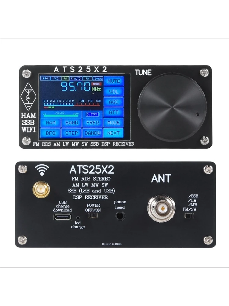 *AB ATS25X2 récepteur de balayage de spectre FM/LW/MW/SW/SSB pleine bande récepteur stéréo à écran tactile WIFI FM RDS APP réseau