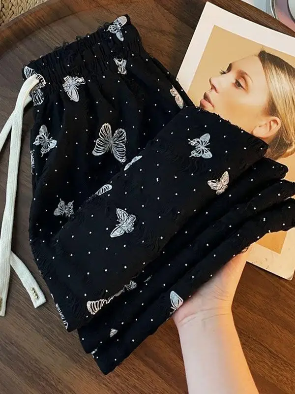 

Новые повседневные брюки больших размеров с высокой талией, свободные, с манжетами, прямые, широкие штанины, для женщин больших размеров, 300 Pou