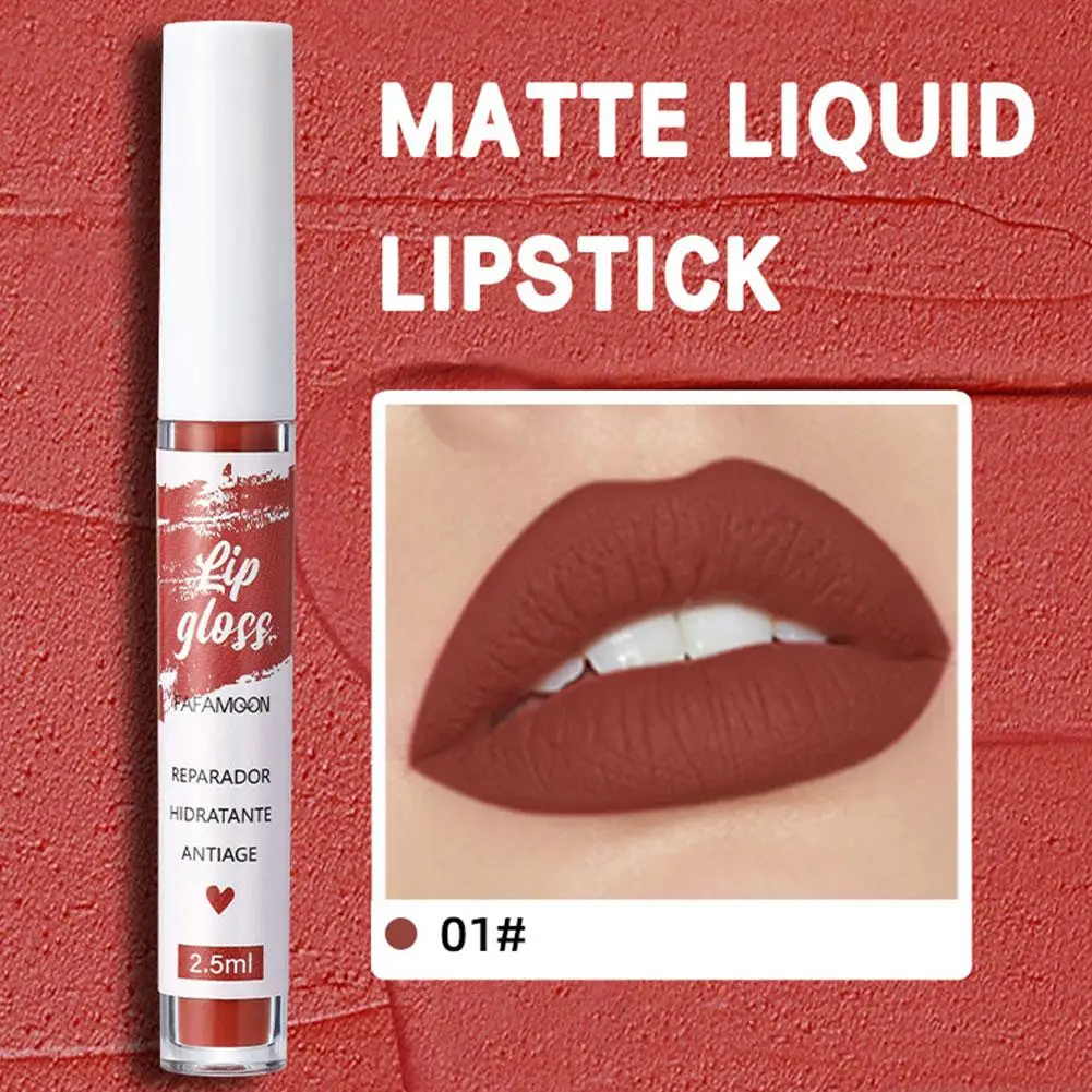 12 สี Non-stick Cup Lip Glaze Matte หมอกพื้นผิว Lip Multi-สีความงาม Non-stick Gloss แต่งหน้าถ้วย Liquid ไม่ซีดจาง lip a5K9